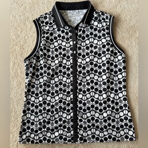 N’VO Sport  Black and White Patterned Sleeveless Top